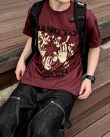 タッチグラフィックオーバーサイズハーフTシャツ