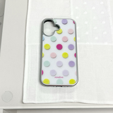[MADE][Glossy Glass Silver Bumper Case] ドット Palette Dot