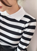 26SS★ Siez Color Matching Button Collar Knit