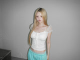 chloe mesh shirring top(2 color) 