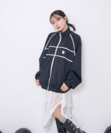 UNISEX パイピングトラックジャケット ブラック