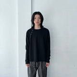 ハイストリートアシンメトリーカット長袖トップス