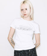 BACK CROSS TEE (WHITE) F26QB073