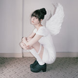 ロゼット リボン ドレス (WHITE)