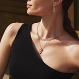 [worn by kim heejae] silver oval hoop rhodium plating + 925 silver necklace N062-01H
