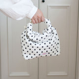 cozy lunch bag - white dot