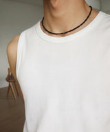Men’s black beaded necklace_CLEF Pulse NEC
