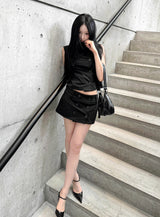 Dark Addict Button Skirt