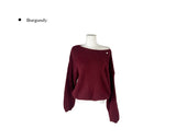 Peto Loose Fit Pendant Lip Neck One-Shoulder Knit