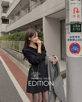 【MADE】Vネックミニワンピース