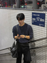 ビッグ リブド バイアス ロングスリーブ Tシャツ