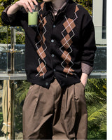 Thebel Argyle Knit Cardigan