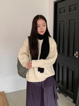 Hanme Cable Round Wool Knit