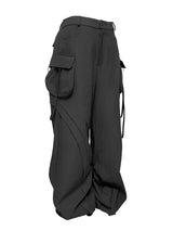  CUT OUT STRING CAGO PANTS . BLACK