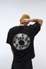 EEERRR Record artwork damage washing T-shirt (Black)
