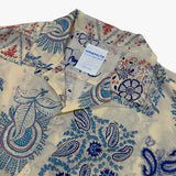 ethnic paisley open collar shirt_blue