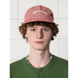 LOGO GINGHAM CHECK CAP / RED