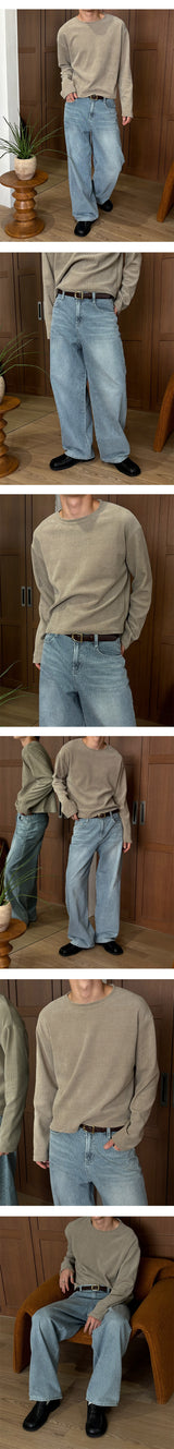 Crop waffle long sleeves(3color)