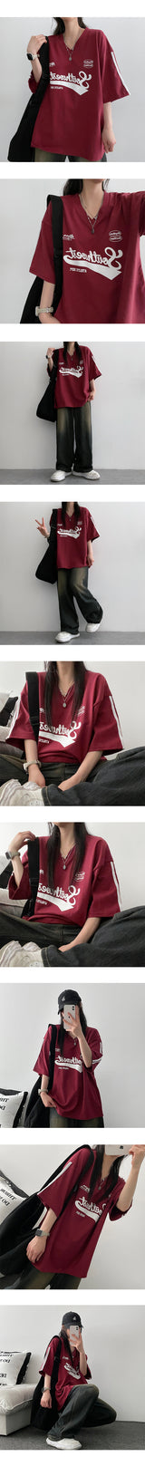 クレーントラック Vネック 半袖Tシャツ