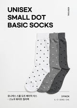 [3PACK] 1507 UNISEX DOT BASIC SOCKS - small dot snow white colorpack