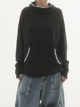 ブリックフィンガーホールワッフルフーディーTシャツ -3C