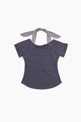 シエルアイレットホルタークロップTシャツ