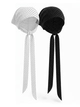 ビーズドット レース ヘッドスカーフ (WHITE, BLACK 2COLORS!)