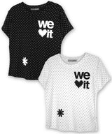 We Love It グラフィックドットTシャツ_アイボリー