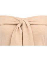[2PCS] Elly Ruffle Bolero Tie-Detail Tube Top Set Chacoal Grey