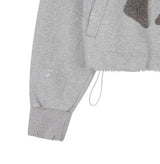 [Lining brushed] キュリーニューヨークパッチダメージフードジップアップ
