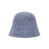 VA Curved Oval Metal Washed Knit Bucket Hat  / Soft Blue