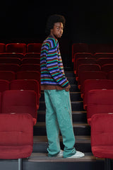 STRIPE MOHAIR KNIT / NAVY