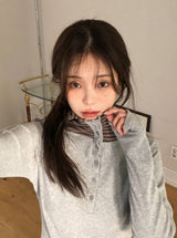 Border Layered High Neck Warm Hood T-shirt (3color)
