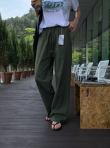 Otter Linen Straight Elastic Waist Pants / 4 colors