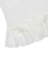 Glossy Frill Top _ WHITE