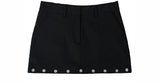 studded silver button skirt (2color)