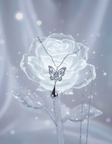 [NMIXX Haewon Necklace] メタリックドュウドロップバタフライネックレス