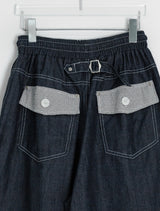 [unisex] Orihi Non-Fade Banding Wide Denim Pants