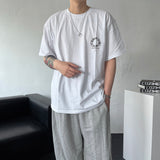 Rain Oval Lettering Short-Sleeved T-shirt (2 colors/36805)