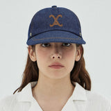 VA Curved Denim Stitch Detail 5Panel Ball Cap / Indigo