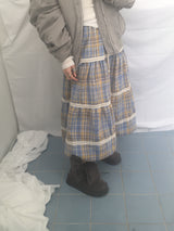 Hazel latte checkered skirt