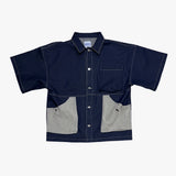 reverse terry pocket denim shortsleeve shirt_blue