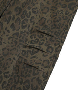 Curved Leopard Pants - Khaki