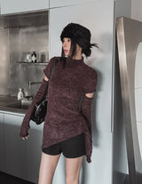 Pony Incision Wrap Knit Turtleneck
