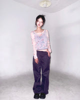 Curve Deep Purple Straight Pants