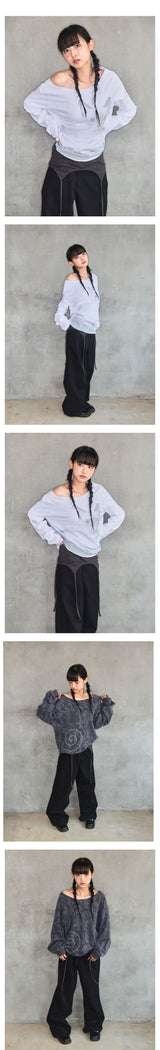 スリーブレスレイヤードパンツ