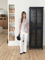 Clean slim bootcut pants