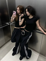 Silver Edge Line Wide-Leg Pants