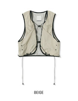 Lining string buckle crop vest