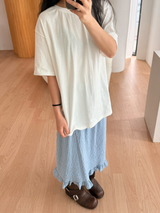 side button smocking skirt & dress 
